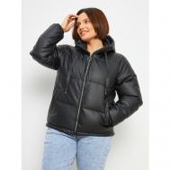 куртка   женская пуховик зимний, размер 56, черный LINA REY