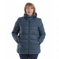 куртка  зимняя, средней длины, для беременных, карманы, капюшон, размер 54, синий Нет бренда