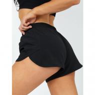Шорты  шорты женские спортивные для бега, тренировок, фитнеса и повседневного ношения, размер 46, черный corica