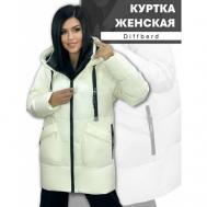 куртка  зимняя, силуэт прямой, капюшон, размер 54, белый Diffberd