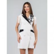 Платье-пиджак полуприлегающее, размер 38, белый REINA LINE
