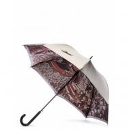 Зонт-трость , полуавтомат, купол 101 см., 8 спиц, чехол в комплекте, для женщин, коричневый Eleganzza