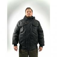 куртка  зимняя, силуэт свободный, карманы, капюшон, манжеты, внутренний карман, размер 50, черный IDCOMPANY
