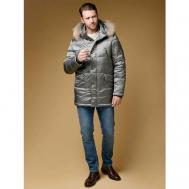 куртка , демисезон/зима, размер 48, серый BAZIONI