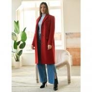 Пальто   демисезонное, шерсть, средней длины, размер 48, красный EDGE
