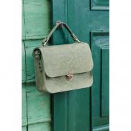 Сумка  кросс-боди  Женская сумка "НАТАЛИ" С-5-зеленый повседневная, натуральная кожа, внутренний карман, регулируемый ремень, зеленый ZNAKI