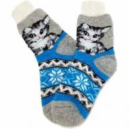 Носки , размер 37-40, синий, серый Рассказовские носки