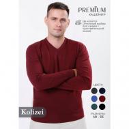 Пуловер , кашемир, силуэт прямой, размер XXL, бордовый Kolizei