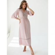 Сорочка  удлиненная, длинный рукав, трикотажная, размер 44, розовый Batist-Ivanovo