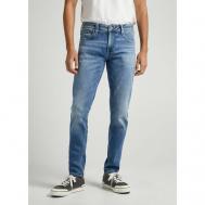 Джинсы скинни , полуприлегающий силуэт, низкая посадка, размер 40/34, синий Pepe Jeans