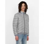 куртка  демисезонная, силуэт прямой, утепленная, стеганая, карманы, внутренний карман, размер S, серый, серебряный Armani Exchange