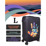 Чехол для чемодана  Cover1handL, полиэстер, размер L, мультиколор, черный Your Way