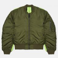 куртка  hi-vis ma-1 flight, силуэт прямой, подкладка, размер l, зеленый MAHARISHI