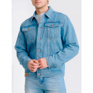 Джинсовая куртка  демисезонная, силуэт свободный, ультралегкая, без капюшона, ветрозащитная, размер 50, голубой Mk Jeans