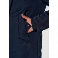 куртка   зимняя, средней длины, силуэт полуприлегающий, карманы, несъемный капюшон, размер 44, хаки D`imma Fashion Studio