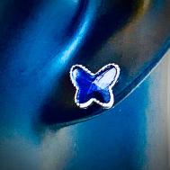 Серьги пусеты  Хрустальные бабочки, кристалл, размер/диаметр 8 мм, синий My Lollipop