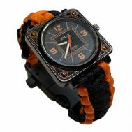 Наручные часы Туристические часы EMAK с браслетом из паракорда, оранжевый, черный VoenPro