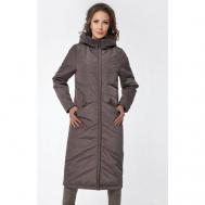 куртка , демисезон/зима, силуэт прямой, стеганая, размер 48, коричневый Бизнес Стиль