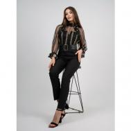 Костюм, брюки, классический стиль, размер 44, черный REINA LINE