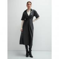 Платье с запахом , повседневное, прилегающее, миди, размер XL, черный Vittoria Vicci