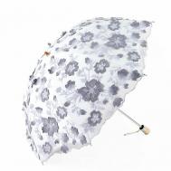 Зонт механика, 2 сложения, купол 84 см., 8 спиц, чехол в комплекте, для женщин, серый WASABI TREND