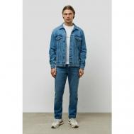 Джинсовая куртка , демисезон/лето, силуэт прямой, карманы, без капюшона, ветрозащитная, размер 50, голубой Baon