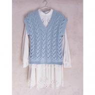 Жилет , размер 42-46, голубой ItsMe Knitwear