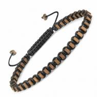 Плетеный браслет, размер 18 см., коричневый EVERIOT Select