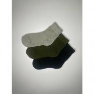 Носки  унисекс , 3 пары, классические, утепленные, ослабленная резинка, на Новый год, махровые, размер 36/41, зеленый, серый TOMA TOMA