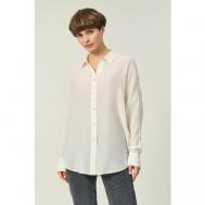 Блуза  , повседневный стиль, свободный силуэт, длинный рукав, размер 44, белый Baon