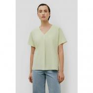 Блуза  , повседневный стиль, прямой силуэт, короткий рукав, без карманов, однотонная, размер 44, зеленый Baon