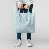 Сумка  торба , фактура гладкая, белый, голубой IKEA
