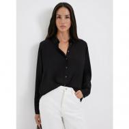 Блуза  , повседневный стиль, длинный рукав, размер XS (RU 42)/170, черный ZARINA