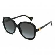 Солнцезащитные очки , бабочка, оправа: пластик, градиентные, для женщин, черный Gucci