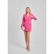 Платье-пиджак прилегающее, мини, размер 44, розовый Вика Карлова
