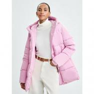 куртка   демисезонная, средней длины, водонепроницаемая, капюшон, размер XS (RU 42), розовый ZARINA