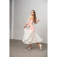 Платье размер 42/44, оранжевый, белый GK танцевальное ателье