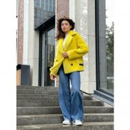 Куртка , искусственный мех, укороченная, силуэт свободный, размер 44, желтый Silverfox