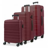 Комплект чемоданов , пластик, красный CONWOOD