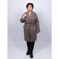 Пальто  демисезонное, размер 52, коричневый 365 clothes