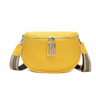 Сумка  кросс-боди  Женская желтая сумка плечевой ремень, фактура зернистая, желтый Гамбино