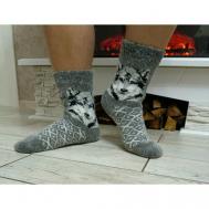Мужские носки , 1 пара, 5 уп., классические, размер 42/43/44, серый Рассказовские носки