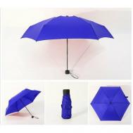 Мини-зонт механика, 3 сложения, купол 93 см., 6 спиц, голубой Amoru