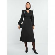 Платье-футляр , прилегающее, миди, размер L, черный Vittoria Vicci