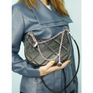 Сумка  кросс-боди  модная сумка 7135 повседневная, внутренний карман, регулируемый ремень, черный REPUBLICONTI