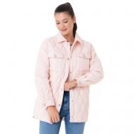 куртка   демисезонная, силуэт прямой, без капюшона, карманы, размер 42/XS, розовый Guess