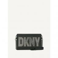 Сумка  кросс-боди , фактура зернистая, черный DKNY