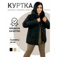 куртка  зимняя, силуэт прямой, карманы, капюшон, размер 54, черный Diffberd