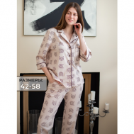 Пижама , размер 48, коричневый MillenaSharm