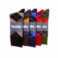 Носки , 5 пар, 5 уп., размер 41-46, хаки, красный, коричневый, фиолетовый, оранжевый Tezido